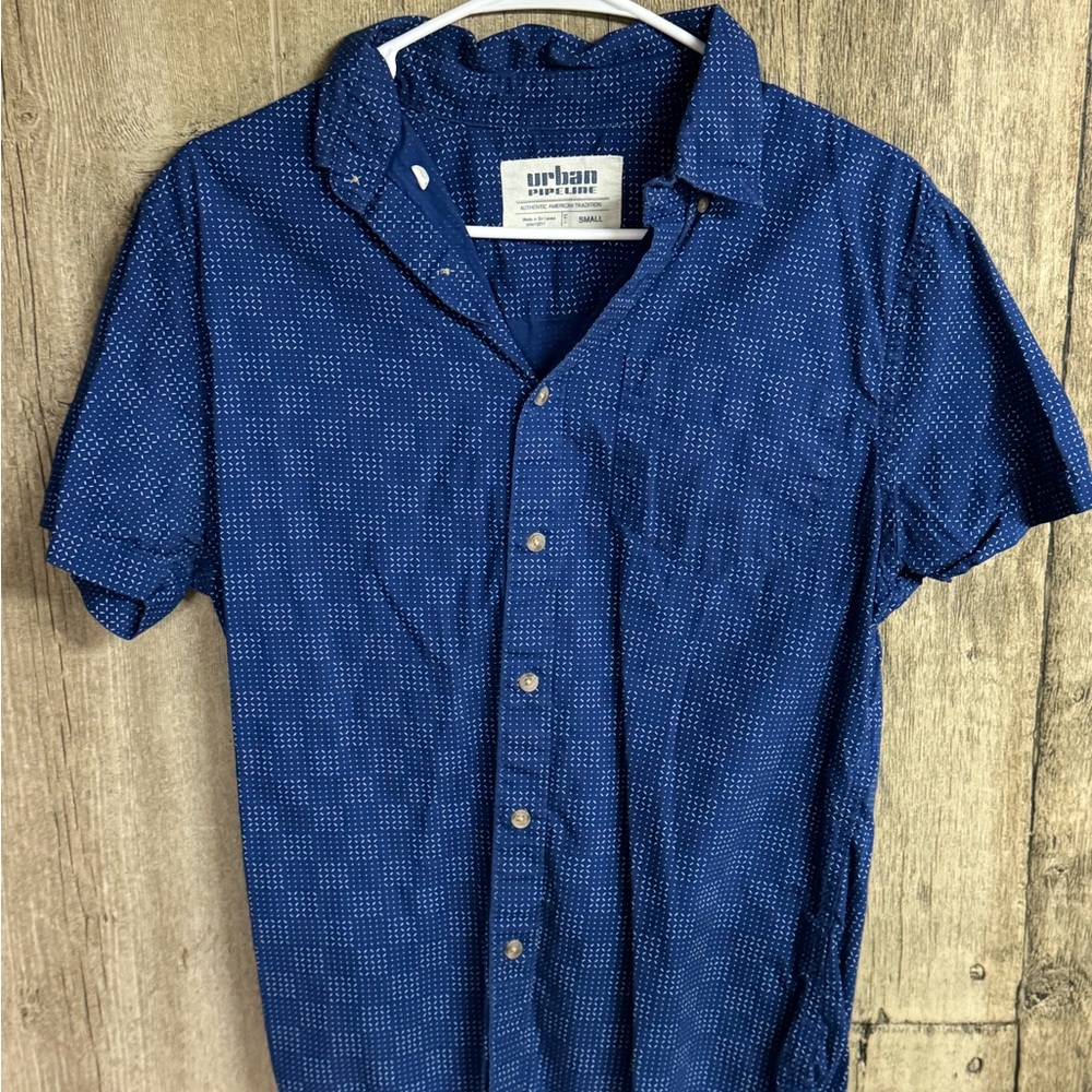 Urban Pipeline Men's Navy Button Down Shirt
